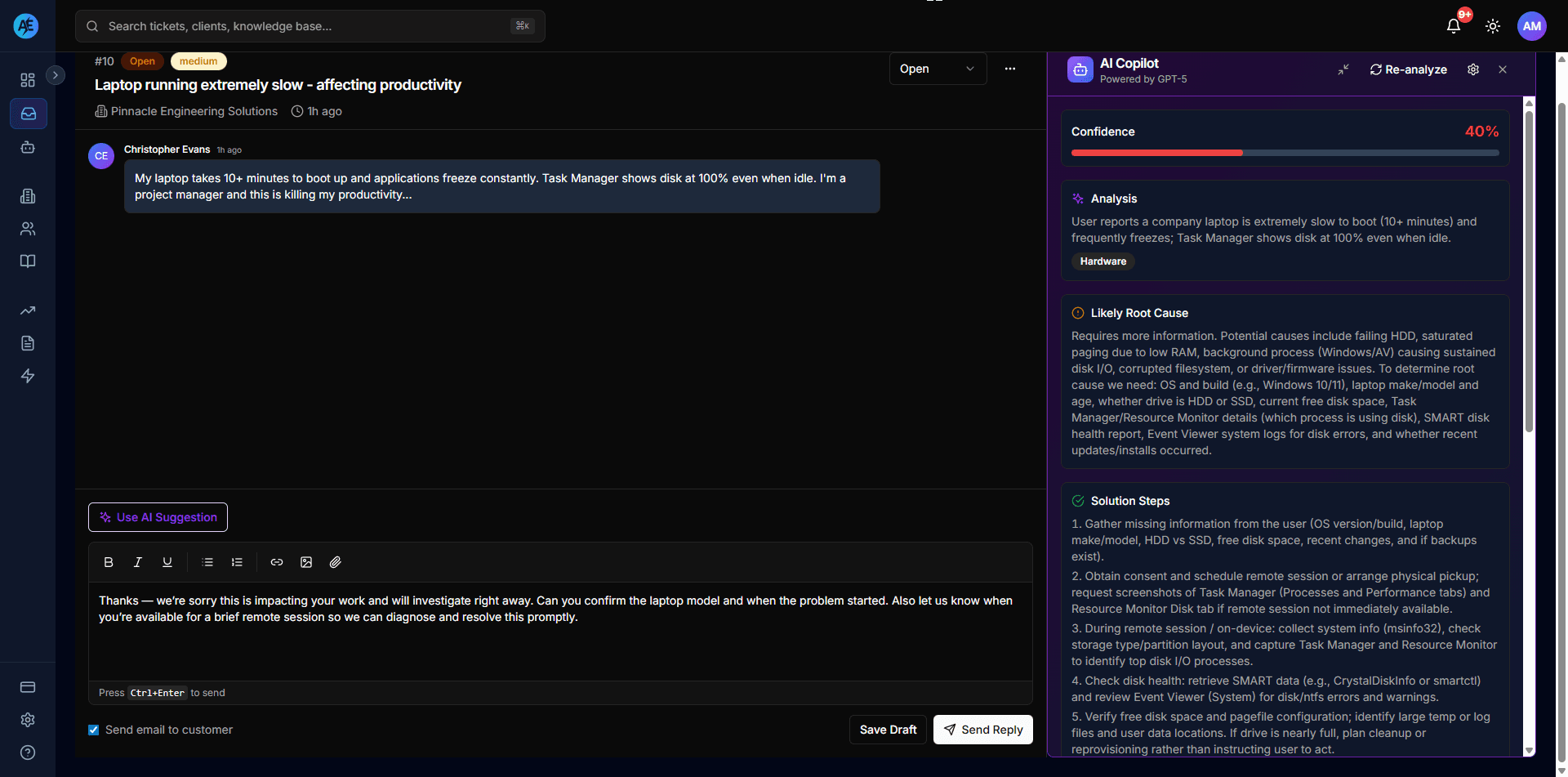 Technician Copilot product screenshot